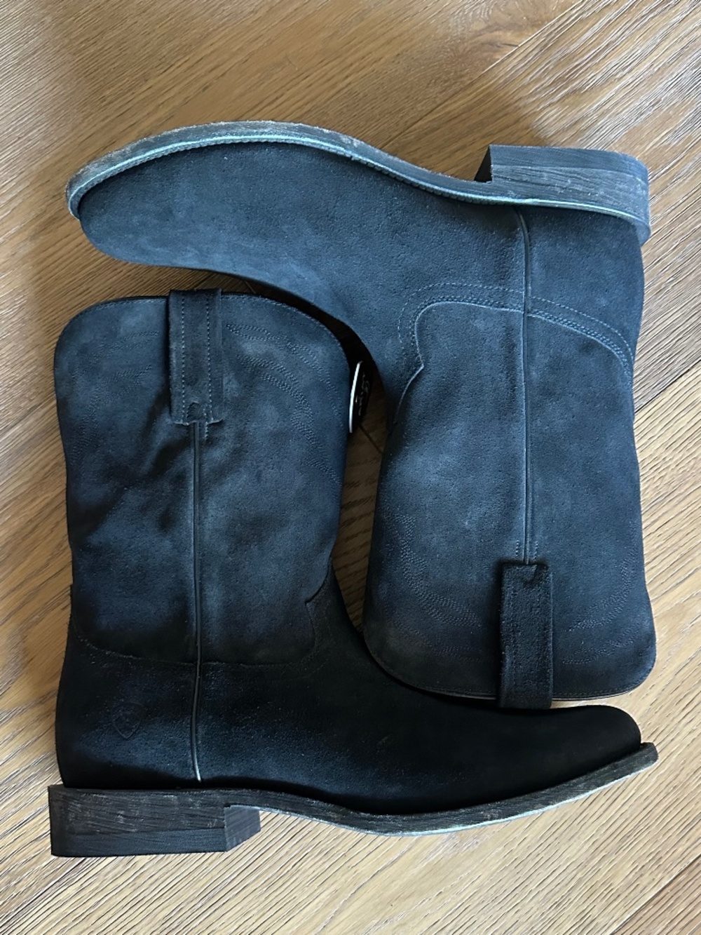 Ariat Downtown Stonewashed Suede Western Cowboy Boots Men’s 13D Black - Picture 10 of 12